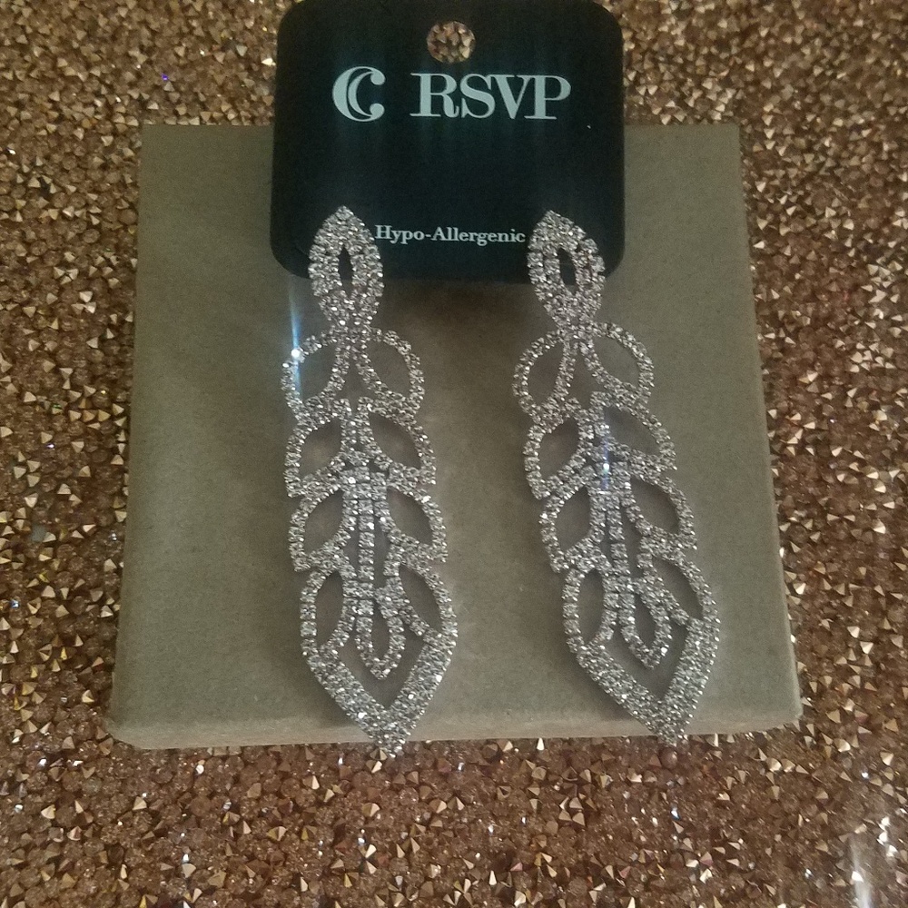 💙Rose gold rhinestone earrings